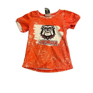 Sweet T's Boutique Georgia Bulldogs Kids T-Shirt Red 2XS Splatter Design
